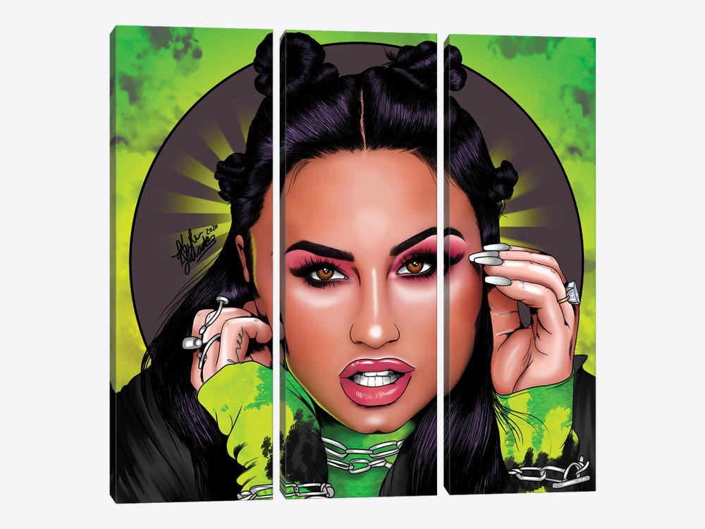 Demi Lovato by Kaylin Taraska 3-piece Canvas Wall Art