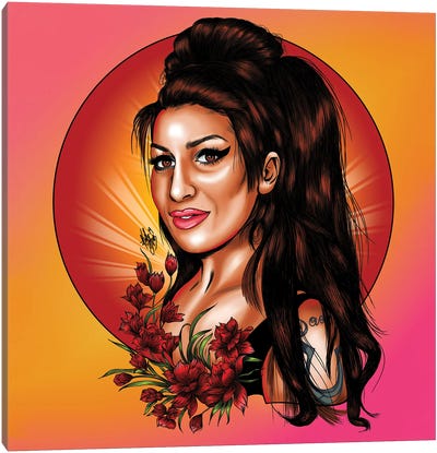 Amy Winehouse Canvas Art Print - R&B & Soul Music Art