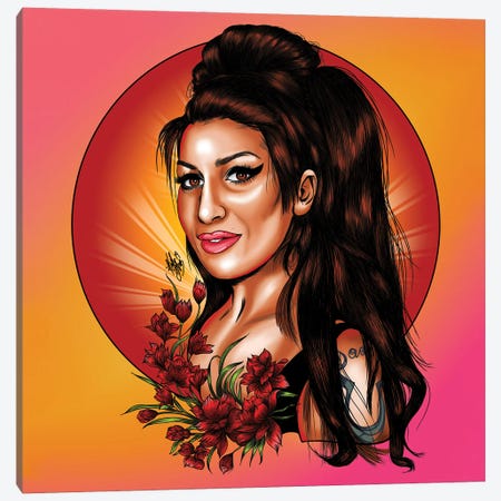 Amy Winehouse Canvas Print #KYN8} by Kaylin Taraska Canvas Art Print