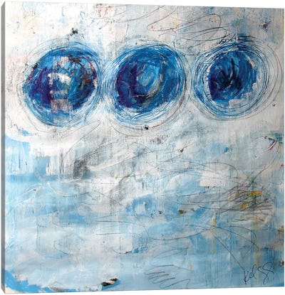 Blue Circles Canvas Art Print - Kent Youngstrom