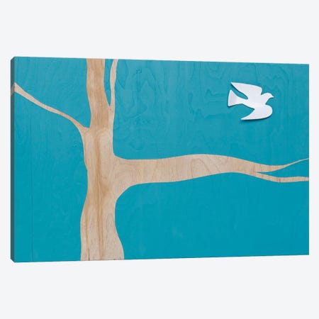 Lone Dove On Blue I Canvas Print #KYO170} by Kent Youngstrom Art Print