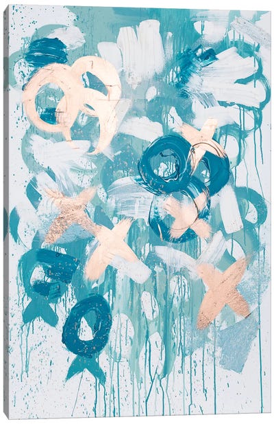 Blue XO Canvas Art Print - Kent Youngstrom