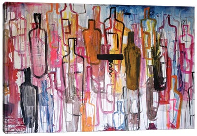 Bottles Canvas Art Print - Wine Art