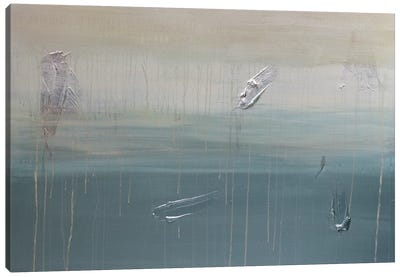 Lilli Pads And Last Night's Rain Canvas Art Print - Minimalist Living Room