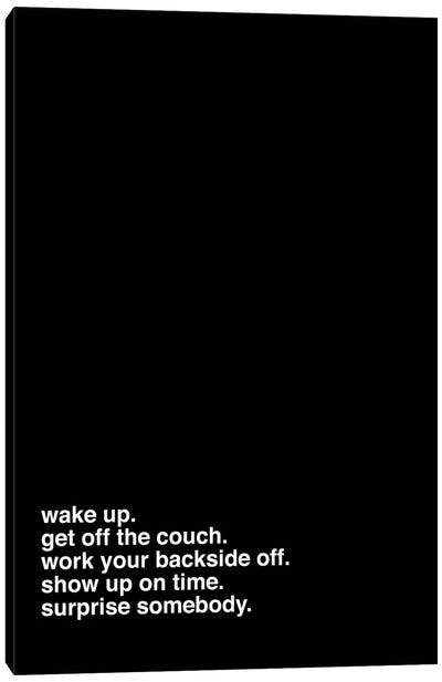Wake Up Canvas Art Print - Motivational Typography