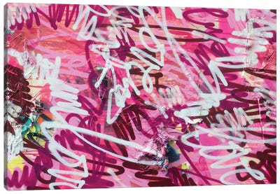 Love V Canvas Art Print - Pink Art