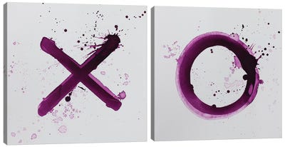 X's and O's Diptych Canvas Art Print - Minimalist Quotes