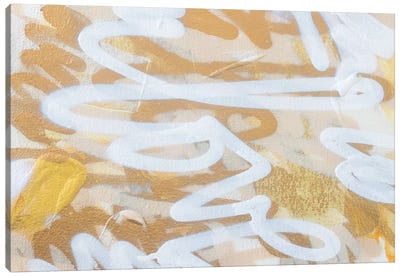 Gold Love Canvas Art Print - Gold & White Art