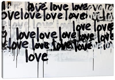 Messy Love Canvas Art Print - Motivational Typography