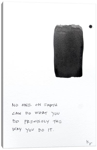 No One On Earth Canvas Art Print - Black & White Abstract Art