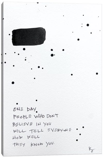 One Day Canvas Art Print - Motivational Typography