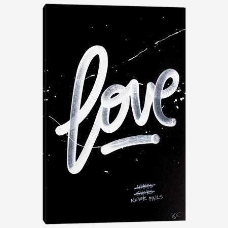 Love Never Fails Black Canvas Print #KYO385} by Kent Youngstrom Canvas Art Print