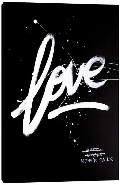 Love Never Fails Black II Canvas Art Print - Kent Youngstrom