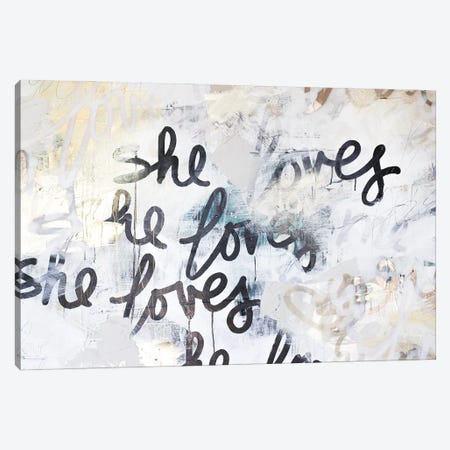 Gold Love Scribble Canvas Print #KYO403} by Kent Youngstrom Art Print