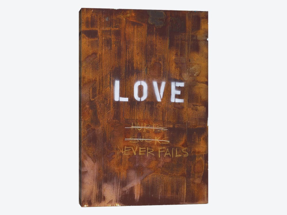 Love Hurts...Sucks…Never Fails In Rust 1-piece Canvas Wall Art