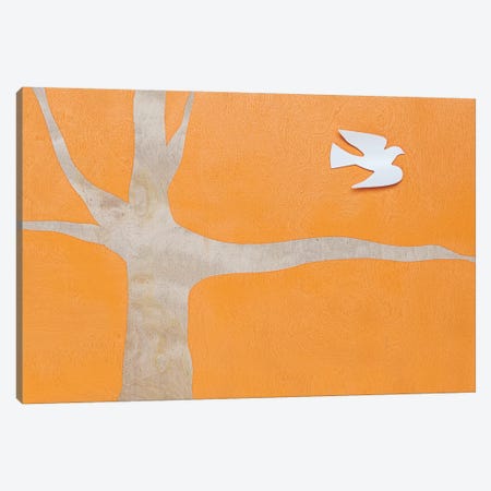 Lone Dove On Orange Canvas Print #KYO86} by Kent Youngstrom Canvas Print