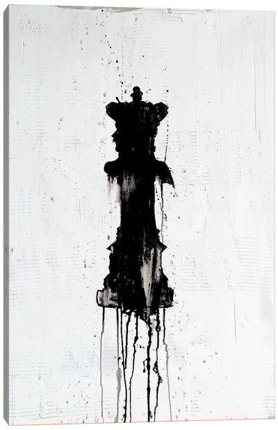 Queen Canvas Art Print - Black & White Abstract Art