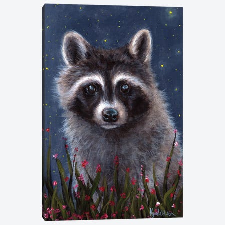 Raccoon Canvas Print #KYR19} by Kyra Wilson Canvas Art