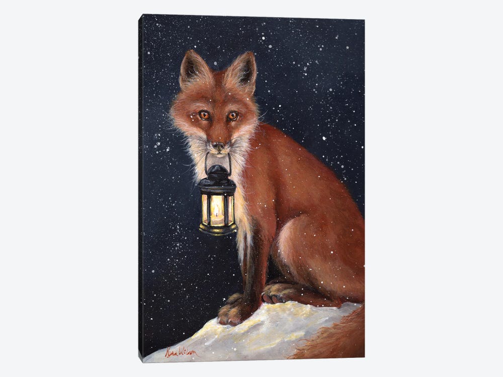Fox And Lantern by Kyra Wilson 1-piece Canvas Artwork