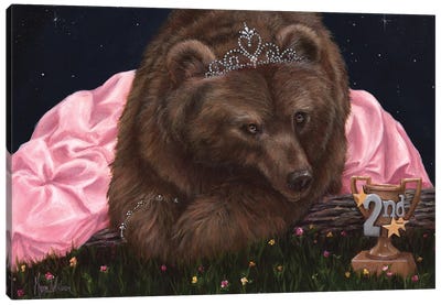 Runner Up Canvas Art Print - Grizzly Bear Art