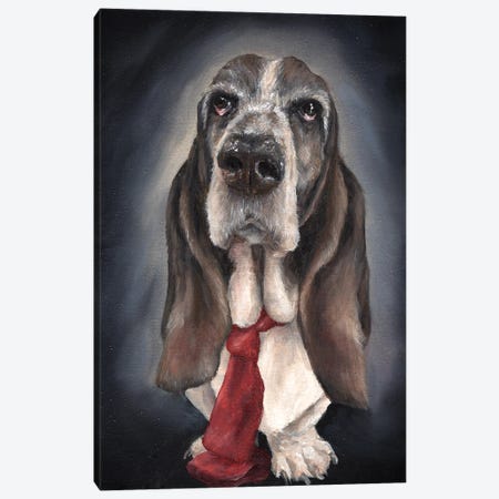 Hound Dog Canvas Print #KYR38} by Kyra Wilson Canvas Art