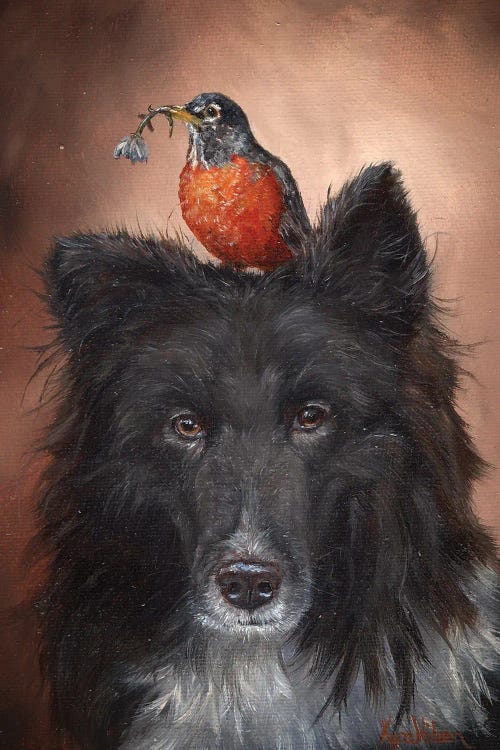 Dog And Robin