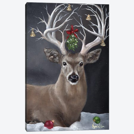 Holiday Stag Canvas Print #KYR42} by Kyra Wilson Canvas Art Print