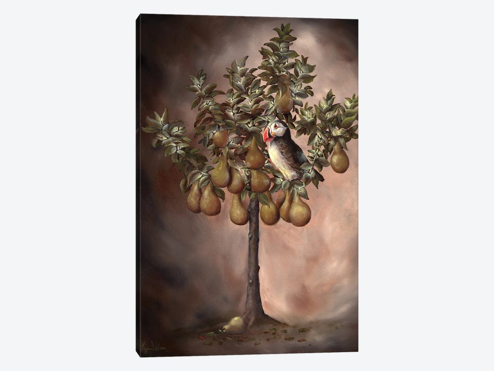 Puffin In A Pear Tree by Kyra Wilson 1-piece Canvas Art