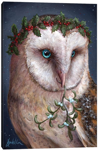 Mistle Canvas Art Print - Christmas Animal Art
