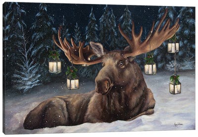 Northern Lights Canvas Art Print - Winter Art