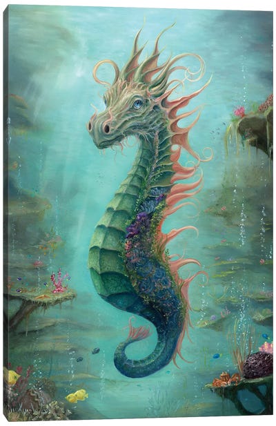 Tuinn Canvas Art Print - Seahorse Art