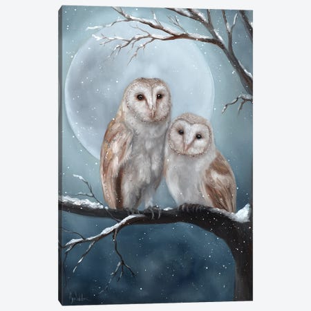Two Owl'Clock Canvas Print #KYR62} by Kyra Wilson Art Print