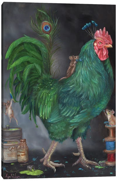 The Emperor Canvas Art Print - Chicken & Rooster Art