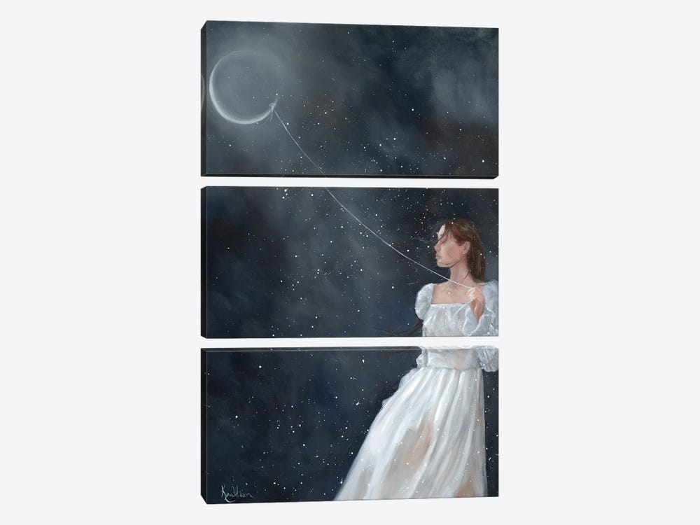Fly The Moon by Kyra Wilson 3-piece Canvas Print