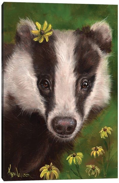 Badger Canvas Art Print - Daisy Art