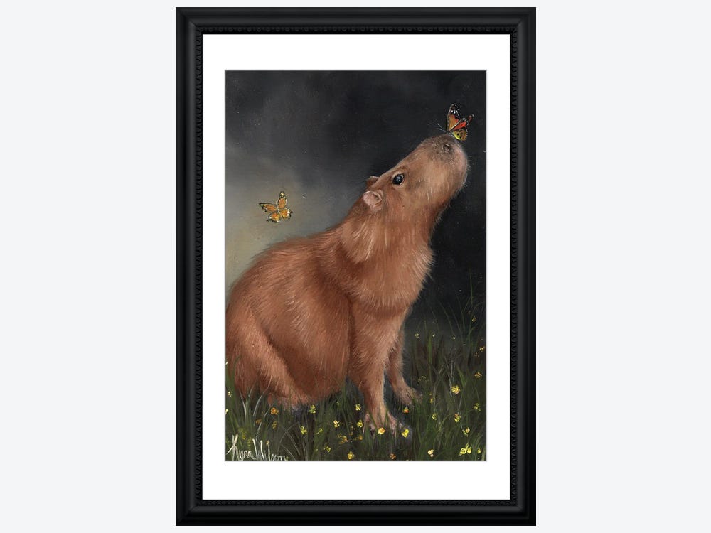 Capybara Animal Brown Furry Room Aesthetics Posters Canvas Posters Bedroom  Decoration Sports Office Decoration Gifts Wall Art Decoration Printing