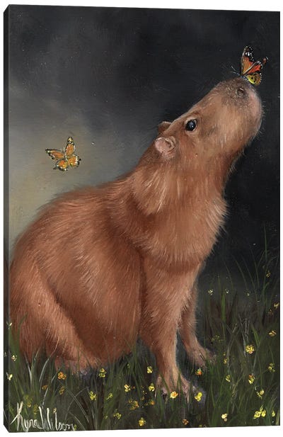 Capybara Canvas Art Print - Monarch Metamorphosis