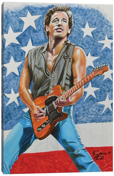 Bruce Springsteen Canvas Art Print - Kathy Sullivan