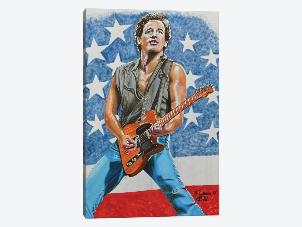Bruce Springsteen by Kathy Sullivan 1-piece Canvas Art Print