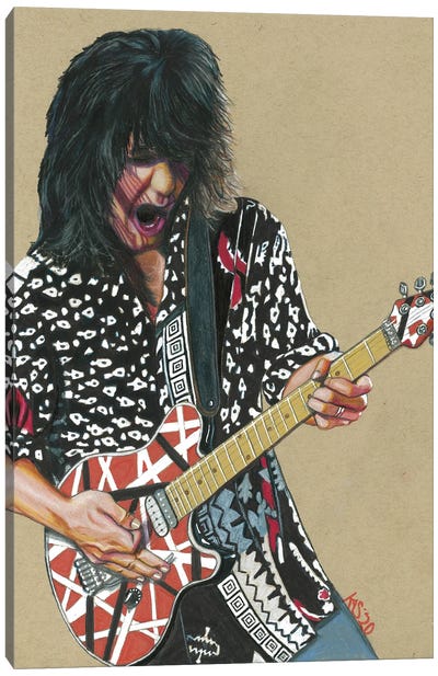 Eddie Van Halen II Canvas Art Print - Kathy Sullivan