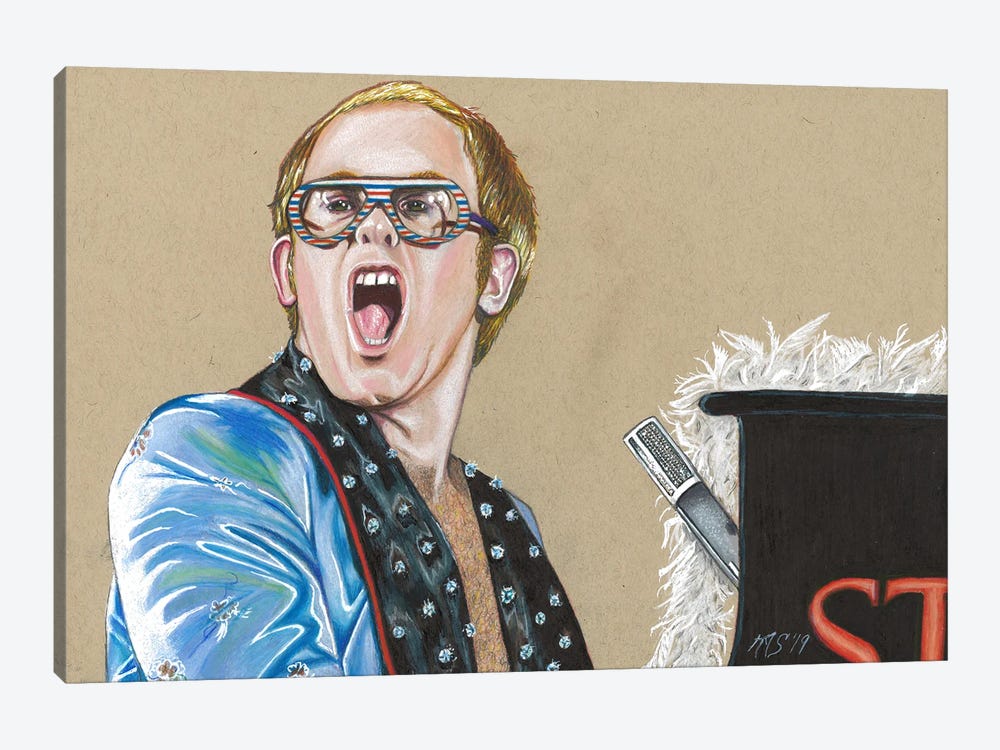 Elton John by Kathy Sullivan 1-piece Canvas Print