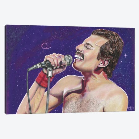 Freddie Mercury Canvas Print #KYS23} by Kathy Sullivan Canvas Wall Art