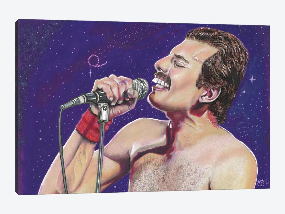 Freddie Mercury by Kathy Sullivan 1-piece Canvas Print