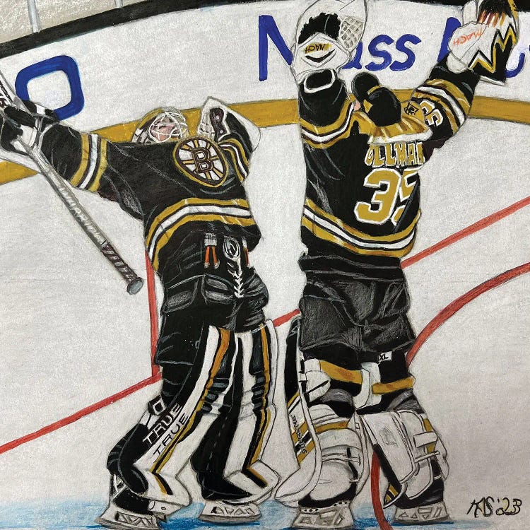 Goalie Hug by Kathy Sullivan wall art