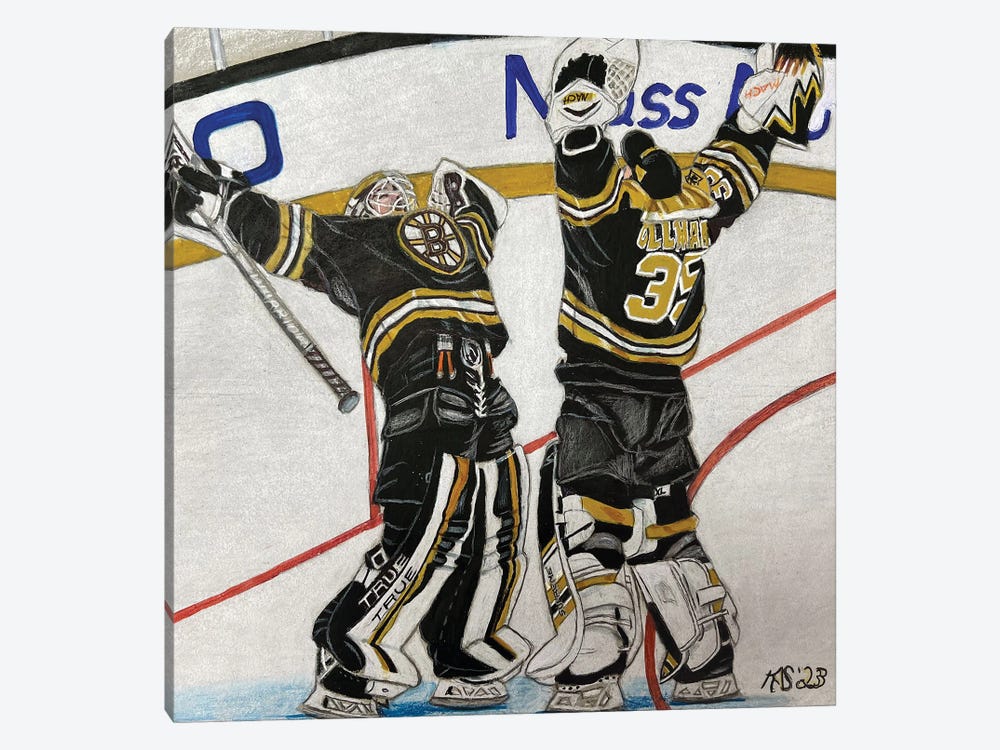 Goalie Hug by Kathy Sullivan 1-piece Canvas Art Print