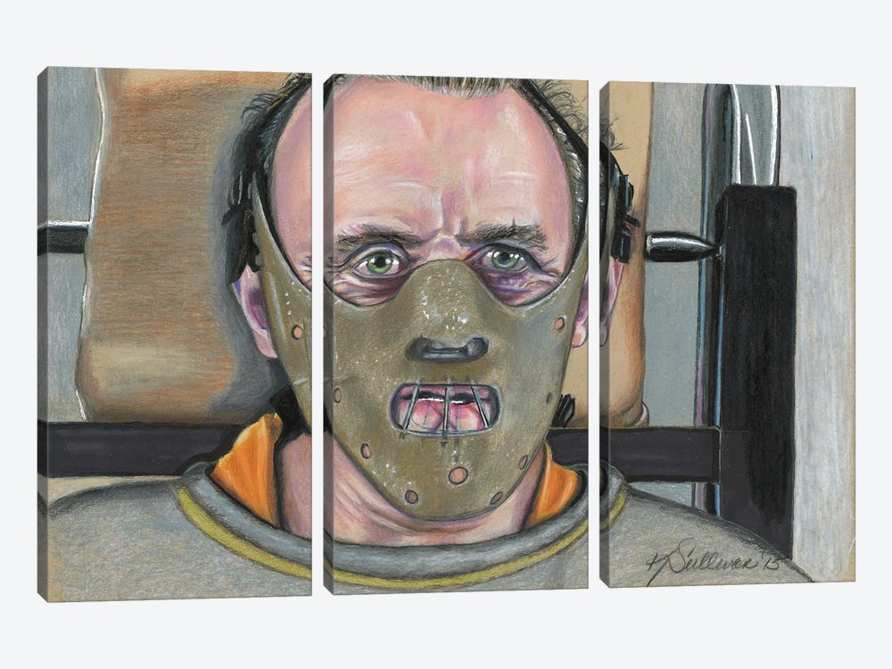 Hannibal Lecter by Kathy Sullivan 3-piece Canvas Wall Art