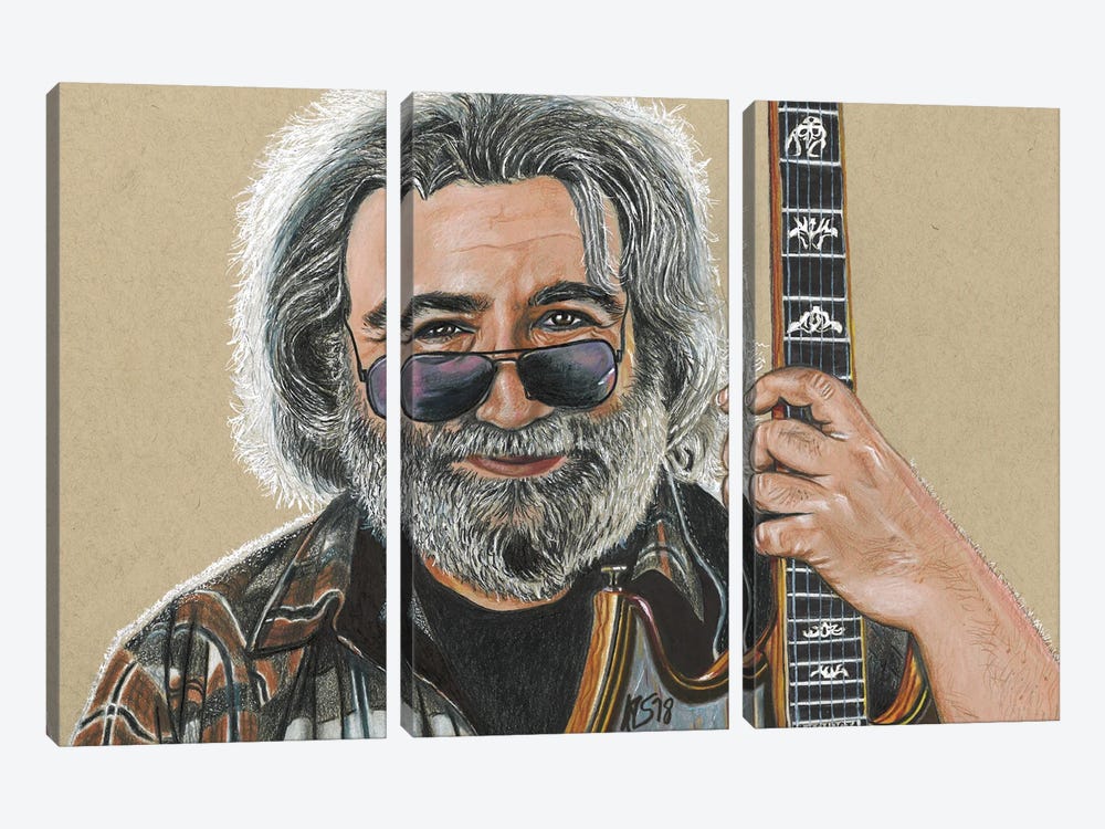 Jerry Garcia by Kathy Sullivan 3-piece Art Print