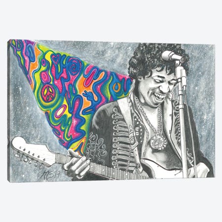 Jimi Hendrix Canvas Print #KYS31} by Kathy Sullivan Canvas Print