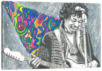 Jimi Hendrix Canvas Art Print - Kathy Sullivan