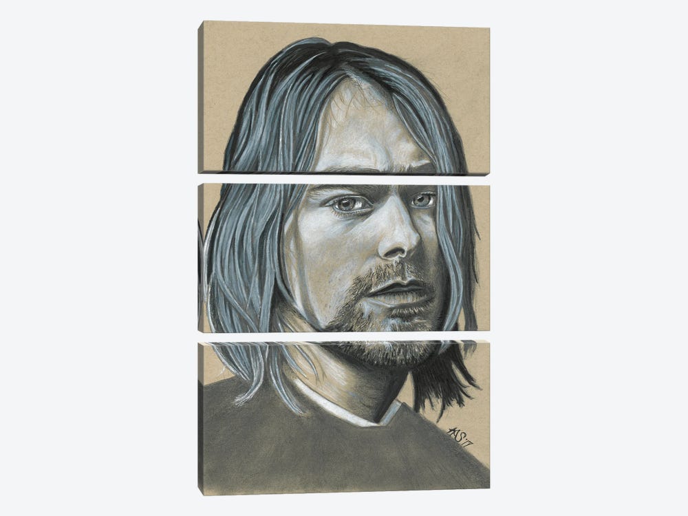 Kurt Cobain by Kathy Sullivan 3-piece Canvas Art Print